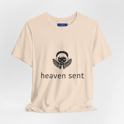 Heaven Sent Graphic T-Shirt | Minimalist Angel Shirt | Unisex Streetwear Tee | Aesthetic Faith Inspired Top | Trendy Gift for Him Her