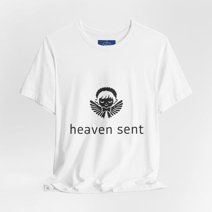 Heaven Sent Graphic T-Shirt | Minimalist Angel Shirt | Unisex Streetwear Tee | Aesthetic Faith Inspired Top | Trendy Gift for Him Her