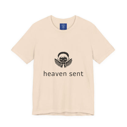 Heaven Sent Graphic T-Shirt | Minimalist Angel Shirt | Unisex Streetwear Tee | Aesthetic Faith Inspired Top | Trendy Gift for Him Her