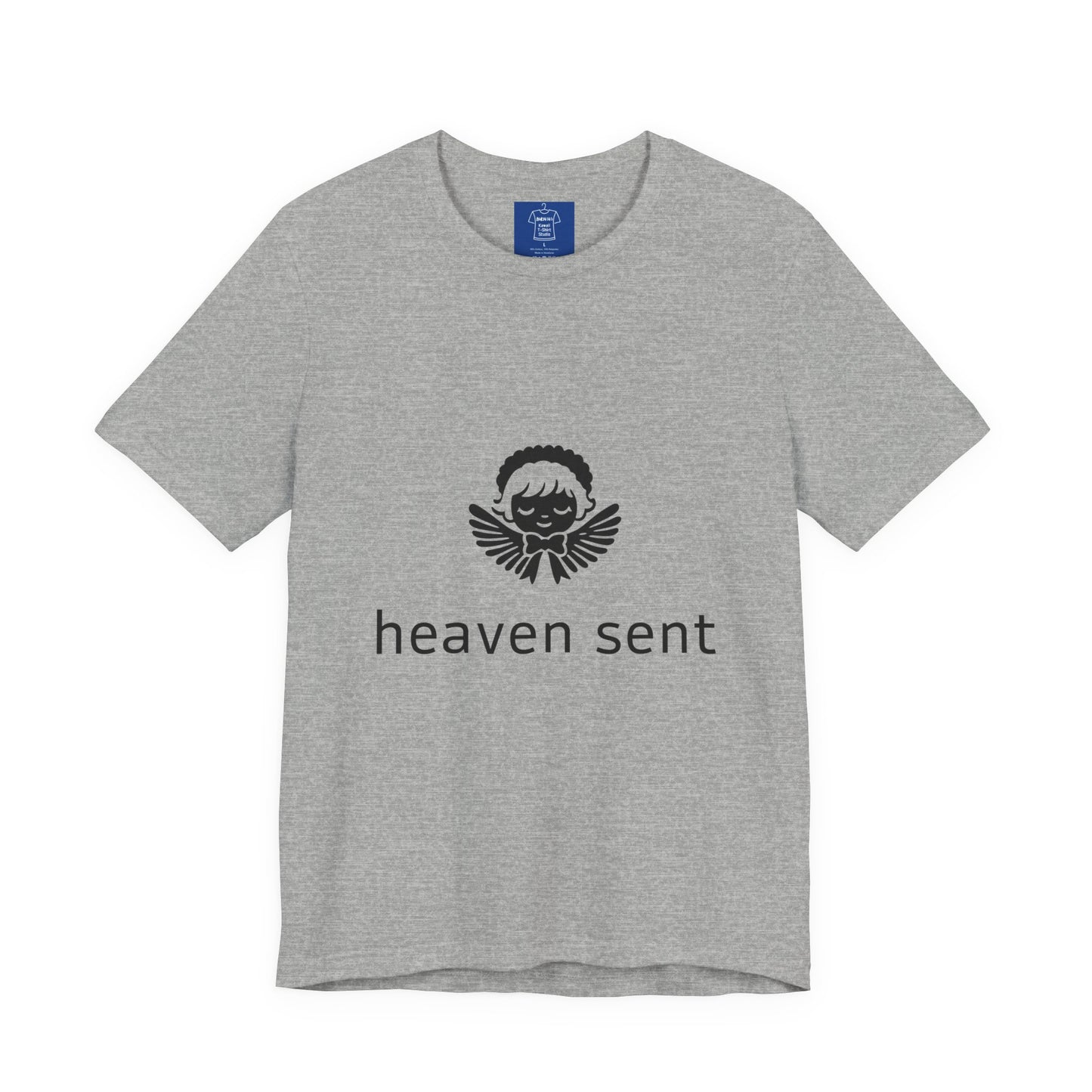 Heaven Sent Graphic T-Shirt | Minimalist Angel Shirt | Unisex Streetwear Tee | Aesthetic Faith Inspired Top | Trendy Gift for Him Her