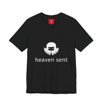 Heaven Sent Graphic T-Shirt | Minimalist Angel Shirt | Unisex Streetwear Tee | Aesthetic Faith Inspired Top | Trendy Gift for Him Her