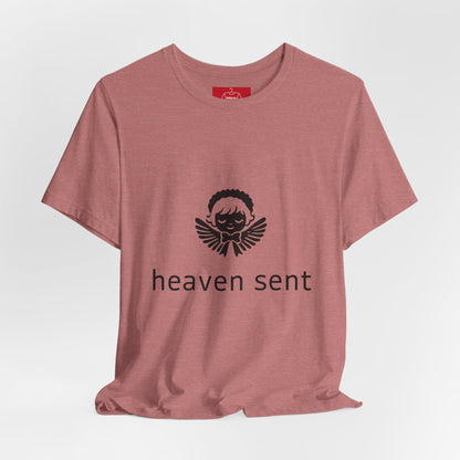 Heaven Sent Graphic T-Shirt | Minimalist Angel Shirt | Unisex Streetwear Tee | Aesthetic Faith Inspired Top | Trendy Gift for Him Her