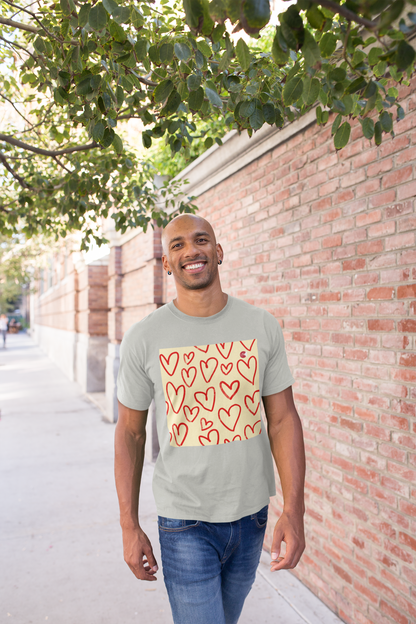 Heart Heart Heart T-Shirt – Paku Paku Logo Design | Unisex 100% Cotton Tee | Cute & Thoughtful Gift Idea