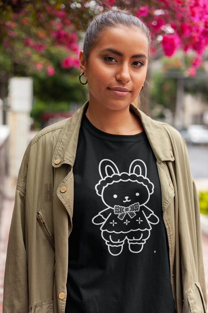 Rabbiko Bunny T-Shirt – Cute Kawaii Rabbit Tee | Unisex S-5XL | 100% Cotton | 7 Colors | Paku Paku Logo