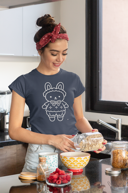 Rabbiko Bunny T-Shirt – Cute Kawaii Rabbit Tee | Unisex S-5XL | 100% Cotton | 7 Colors | Paku Paku Logo