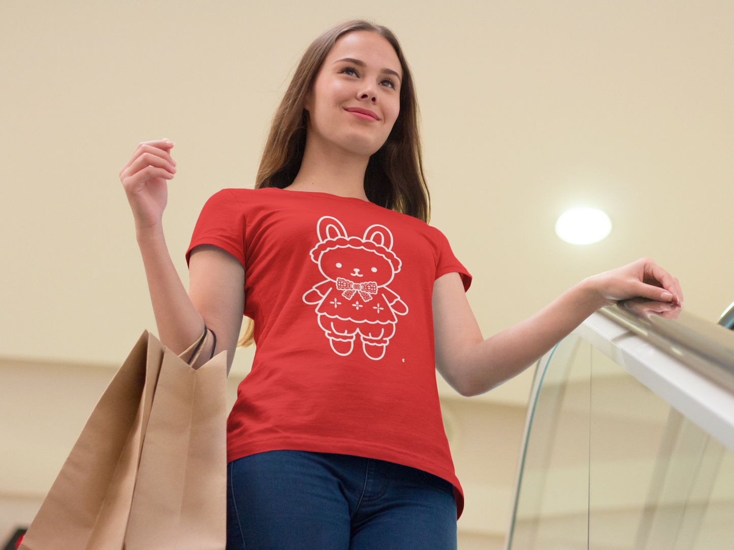 Rabbiko Bunny T-Shirt – Cute Kawaii Rabbit Tee | Unisex S-5XL | 100% Cotton | 7 Colors | Paku Paku Logo