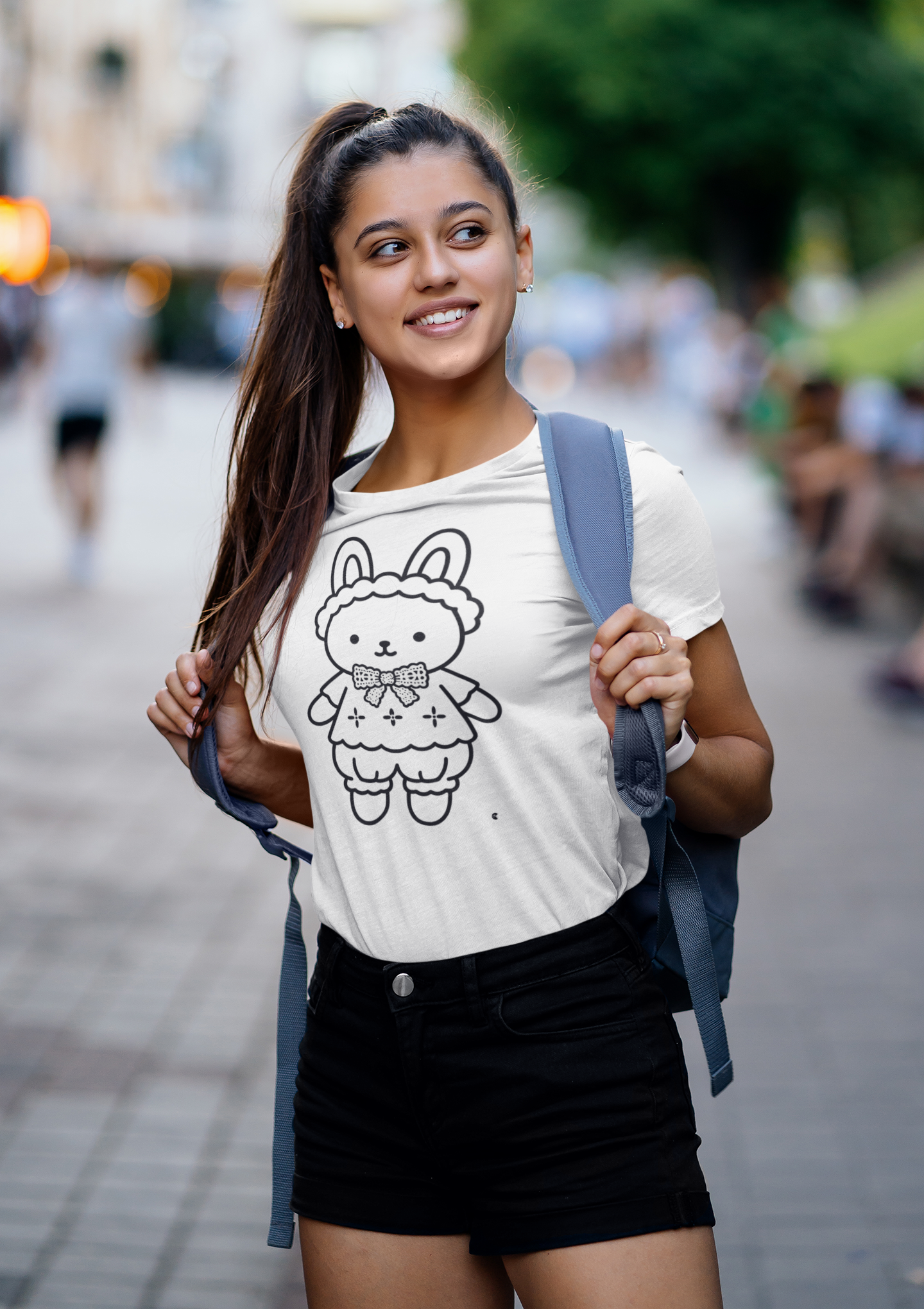 Rabbiko Bunny T-Shirt – Cute Kawaii Rabbit Tee | Unisex S-5XL | 100% Cotton | 7 Colors | Paku Paku Logo