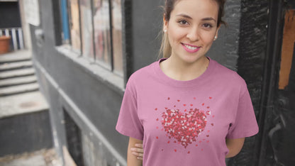 Many Hearts, One Love T-Shirt with Paku-Paku | Unisex 100% Cotton | 7 Colors l Valentine Gift